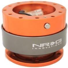 2 set x NRG Gen 2.0 Steering Wheel Quick Release Kit Orange Body with Titanium Chrome Ring (Part: SRK-200OR)