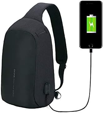 OIWAS Anti Theft Sling Bag Shoulder Chest Pack Crossbody Waterproof Backpack Casual Daypack for Men (Black)