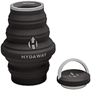 Hydaway PDC18MID Collapsible Water Bottle, Black, 18-oz. - Quantity 6