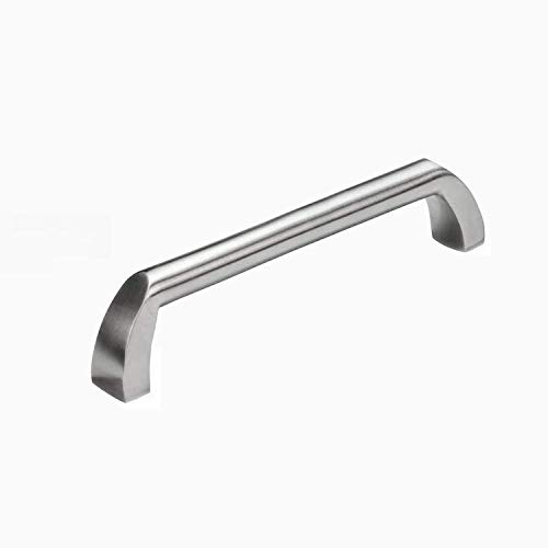 VIBORG (4 Pieces Solid SUS304 Stainless Steel Casting Modern Kitchen Cabinet Cupboard Door Handles Pull Wardrobe Dresser Drawer Handle Pulls Nickel Brushed SV204 (Hole-to-Hole: 128±1mm)