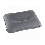 Super-thick Flocking Fabric Inflatable Pillow Portable Travel Pillow (Dark Blue)