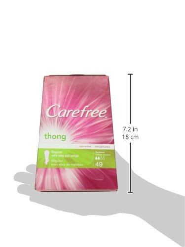 Carefree Thong Pantiliners-Unscented-49 ct (Pack of 5)