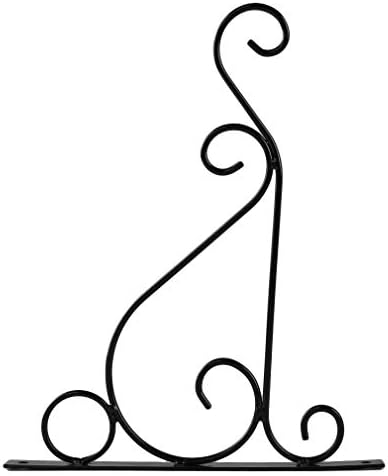 kemai Iron Wall Hanging Bracket Garden Wall Light Hanging Flower Plant Pot Bracket Hook,Black,Small