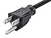 Monoprice 3ft 14AWG Right Angle Power Cord Cable w/ 3 Conductor PC Power Connector Socket (C13/5-15P) - Black