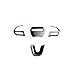 JSTOTRIM Steering Wheel Carbon Fiber Moulding Chrome Cover Trims kit for 2016 2017 2018 2019 2020 Dodge Challenger Charger Accessories