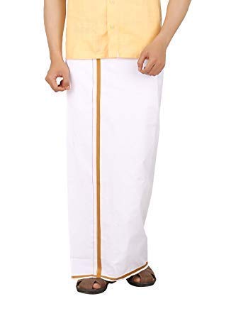 Men's Cotton Dhoti Lungis (4m, Off-White)
