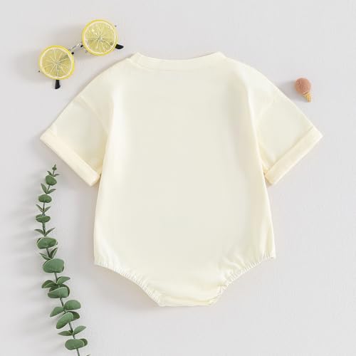CHAUKAREAUL Baby Girl Bubble Romper 4th of July Baby Girl Outfit Short Sleeve Crewneck Popsicle Bodysuit Summer Clothes
