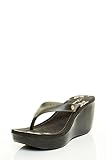 Forever Link Women's Open Toe Jelly Pump Platform Heel Flip Flop Sandal 10 Black