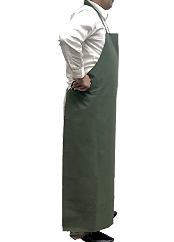KLEEN CHEF Everyday General Use Polyester Dishwashing Apron, Extra Long Industrial Water and Oil Resistant Reusable PVC Leather