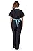 Natural Uniforms Women's Contrast Mock Wrap Scrub Set (Black) (X-Small)