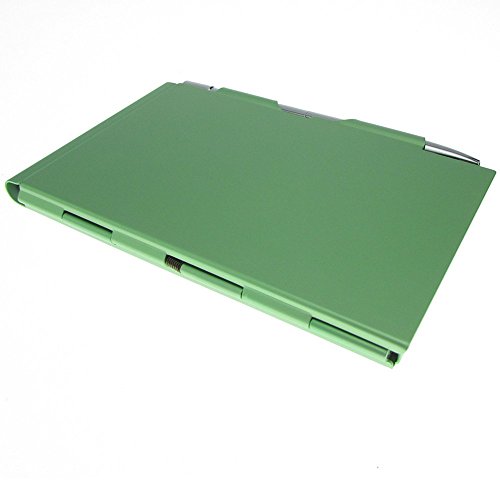 Cmxsevenday C68809 Pocket Size Aluminium Alloy Memo Pad Holder, with Ball Point Pen - Light Green