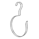 InterDesign Classico Metal Over the Rod Loop Hook, Closet Accessory Organizer for Scarves, Pashminas, Handbags, Belts, Ties in Bedroom, Mudroom, College Dorm, 0.7" x 5.8" x 11.6", Chrome