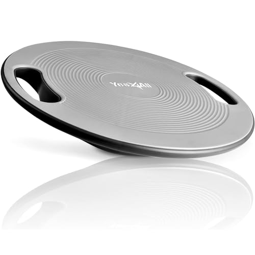 Yes4All T3VS Plastic Wobble Balance Board, 40 cm Surface Balance Board for Standing, Core Training, Gym Home Workout (Silver)