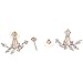 Robert JC Rose Gold Leaf with Cz Crystal Ear Cuff Earrings Jacket for Woman Girls