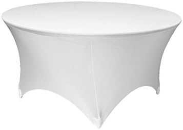 GFCC 3FT White Spandex Fitted Stretchable Round Stretch Tablecloth,Table Covers