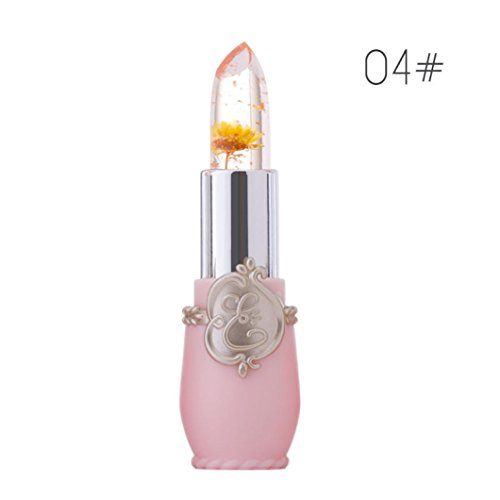 Witspace Makeup Lip Gloss with Flower Inside Crystal Jelly Lipstick Temperature Change Color Lip Balm (Color D)