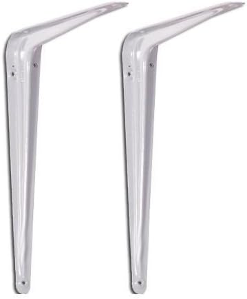 Wall Floating Shelves White Metal Wall Corner Angle Shelving Shelf Brackets Traditional Decorative 8inch X 10inch 1 Sets of 2Pcs