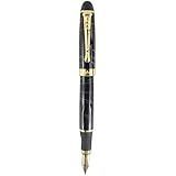 Sipliv 450 Fountain Pen Medium Nib Gold Trim - Black & White line