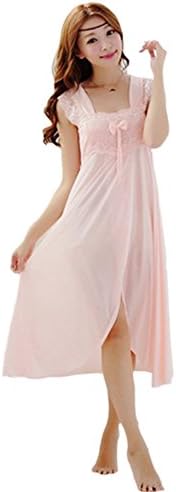 Lolidolls QM2000 Women's Apricot Lace Trim Nightgown Sleepwear Slip XS-S Coral