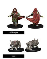 Wizkids Wardlings Girl Ranger with Lynx painted fantasy miniatures set WZK73322