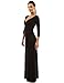 PattyBoutik Women's 3/4 Sleeve Faux Wrap Maxi Dress (Black L)