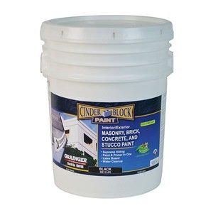 RAE - CINDER BLOCK PAINT - BLACK - Masonry, Brick, Concrete, and Stucco Paint, 5-gallon
