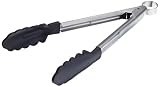 Cuisipro 9.5-Inch Silicone Locking Tongs, Black