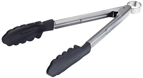Cuisipro 9.5-Inch Silicone Locking Tongs, Black