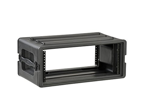 SKB 4U Shallow Roto Rack Case - Durable Polyethylene Gear Protector, Stackable, Waterproof with Twist Latches & Rubber Feet for Musicians, DJs, and A/V Equipment - Secure Transport & Storage Solution