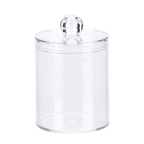 Betued Transparent Round Cotton Swab Storage Box, Household Cotton Holder Organizer, Fashion Waterproof Cotton Swab Container Jar