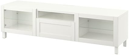 IKEA TV Unit, Hanviken, Sindvik blanco claro vidrio ...