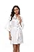 Vogue Bridal Womens Satin Robe Short Kimono, Bride Bridesmaid Robes with Silver Rhinestones, Wedding Party Bridal Robes- Bride White XL