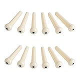 Simtyso 12pcs Ivory Acoustic Guitar ABS Plastic Bridge Pins