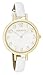 Women's Watches by Ferenzi - Elegant Gold and White PU Leather Watch - Make Every Second Count - FZ15503