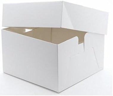 Plain cake box 10" x 10" x 6" HD - 5 Pack, White