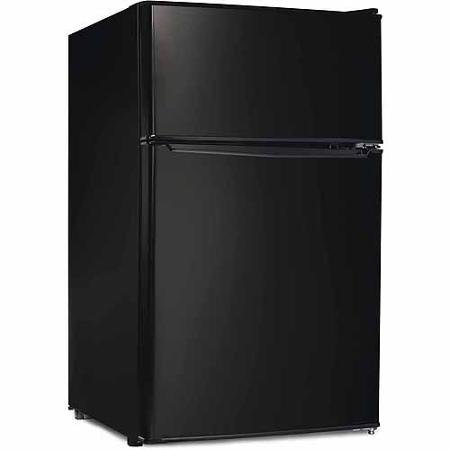 Galanz 3.1 cu ft Compact Refrigerator Double Door, Black