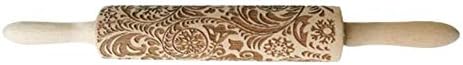 Snowflake Christmas Tree Embossed Rolling Pin Christmas Embossing Rolling Pin Baking Cookies Dough Cake Engraved Roller