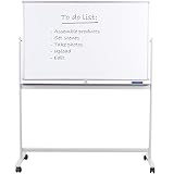 VIVO Mobile Dry Erase Board 48 x 32 inches | Double Sided Magnetic Whiteboard, Rolling Stand with Aluminum Frame (CART-WB48A)
