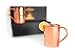 Set of 2 Moscow Mule Handcrafted Copper Mugs w/ Gift Box - 100% Solid Pure Copper, 16oz, Straight, Hammered