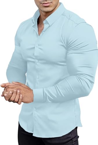 slim fit dress shirts for athletic build Men's Athletic Fit Dress Shirts: Wrinkle-free, Stretch, Odor-Resistant Barbell Apparel