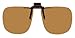 Polarized Clip-on Flip-up Plastic Sunglasses - Square - 60mm Wide X 54mm High (136mm Wide) - Polarized Brown Lenses - Shade Control G-Clips