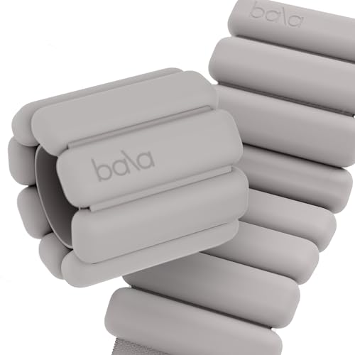 Bala Bangles Wrist & Ankle Weights for Women & Men - 1 lb Adjustable Weighted Bands - Soft Silicone Arm & Leg Weights for Pilates, Yoga, Walking, Barre, Home Workout & Strength Training Exercise Image