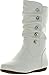Lucky Top Bank-77 Girls Kids Slouchy Leatherette Rhinestone Button Mid Calf Flat Motorcycle Boots