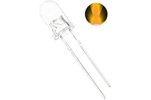CO-RODE 100pcs Ultra Bright 5mm Clear Lens LED Light Emitting Diode Lamp Yellow Round Transparent