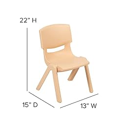 Flash Furniture 4 Pack Natural Plastic Stackable