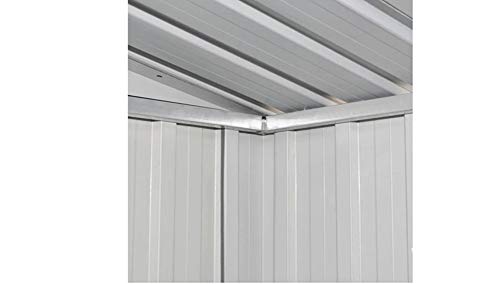 Geräteschuppen,Metall Gerätehaus Geräteschuppen Metallgerätehaus Garten-Schrank mit Pultdach 190 x 124 x 181 cm Grau – Bild 8