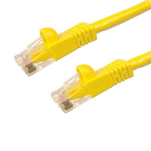 Kentek 10 Feet FT CAT6 UTP Patch Cable 24 AWG 550 MHz Category 6 Unshielded Twisted Pair Short Body Connector Snagless Molded Boot Ethernet RJ45 Network Internet Cord Yellow