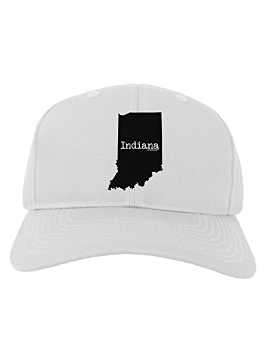 TooLoud Indiana - United States Shape Adult Baseball Cap Hat - White