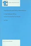 Image de Food Security and Policy Interventions in Sub-Saharan Africa: Lessons from the Past Two Decades (Tinbergen Series nr. 166)