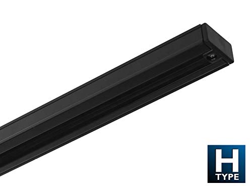 NICOR Lighting 6 Ft. Black Track Lighting Rail Section, H-Type [3-Wire] (10006BK) - Thumbnail 4